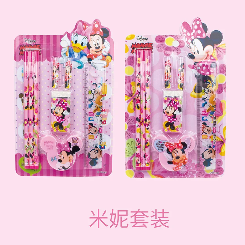 Imagem -03 - Disney Mickey e Minnie Papelaria Conjunto Bonito Kawaii Material Escolar Aberto Presente Dia Estudante 8-piece