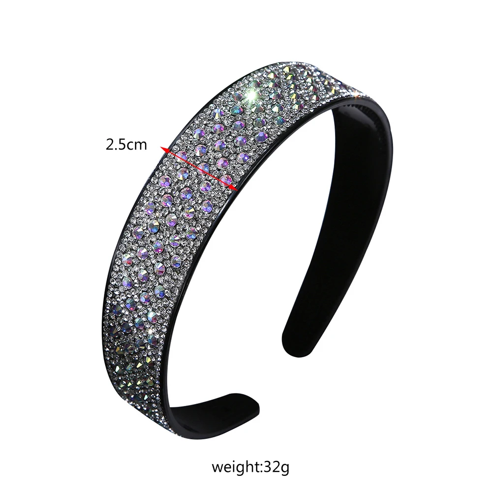 Shiny Full Rhinestone Headbands Luxury Crystal Designer Hairbands Non-slip Bezel Hoop Bands Korean Hair Accessories For Women