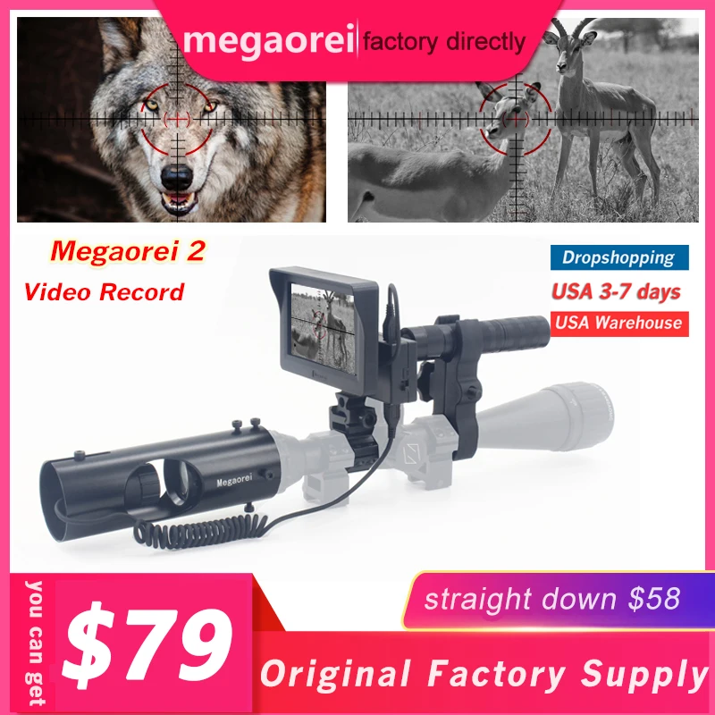 

Megaorei 2A Anti-shock Night Vision Scope Cameras Hunting Wildlife Trap Laser LEDs Outdoor Waterproof HD720P Cameras