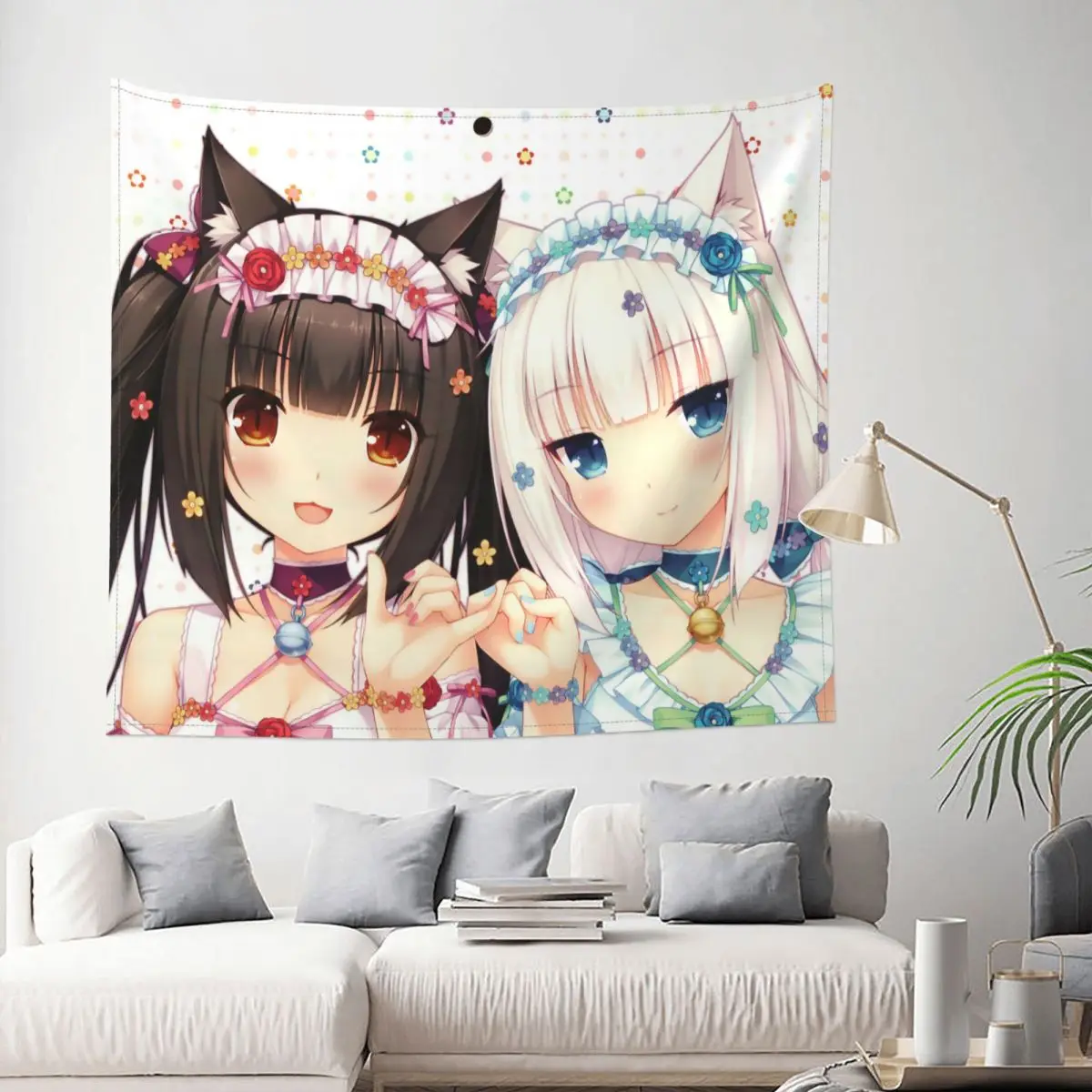 NEKOPARA Anime Game Tapestry Hippie Polyester Wall Hanging Kawaii Cute Room Decor Yoga Mat Witchcraft Wall Tapestry