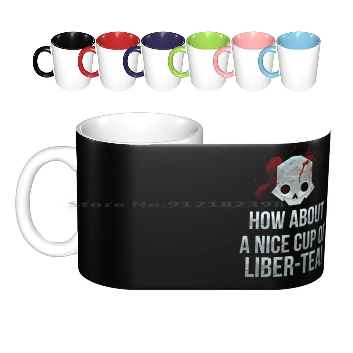 Liber-Tea! Ceramic Mugs Coffee Cups Milk Tea Mug Games Videogames Helldivers Tea Liberty Humor Libertea Gamers Online Ps4