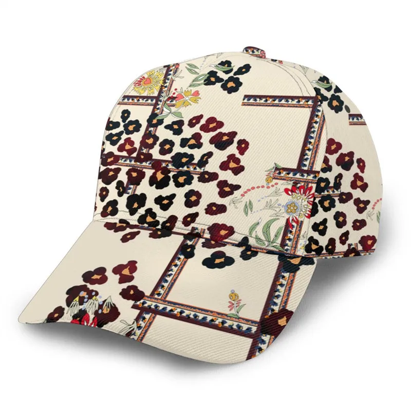 Noisydesigns Luxury Hats For Women 2021 Leopard Floral Europe Style Ladies Summer Baseball Cap Couple Sunhat Outdoor Dropship