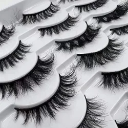 LEHUAMAO Makeup Eyelashes 3D Mink Lashes Fluffy Soft Wispy Natural Cross Eyelash Extension Reusable Lashes Eyelashes length 15MM