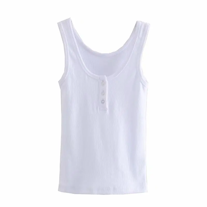 Sim Girls Bomb Cotton Tank Tops 2022 Summer Fashion Ladies Soft Button Tops Y2K Women Streetwear Chic Top Female Sexy Tank Tops