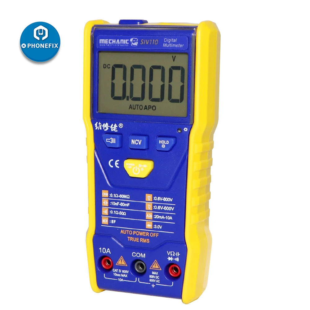 

MECHANIC SIV110 Handheld LCD Digital Multimeter AC/DC Voltage Diode Current Resistance Tester Electrician Measurement Meter Tool