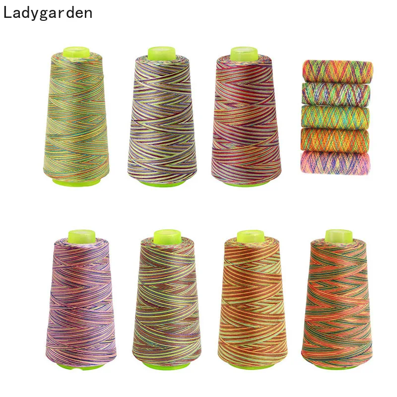 Embroidery Sewing Thread 3000Yard Rainbow Polyester Thread Set Strong Durable Hand Sewing Thread Craft 40s/2 Sewing Threads