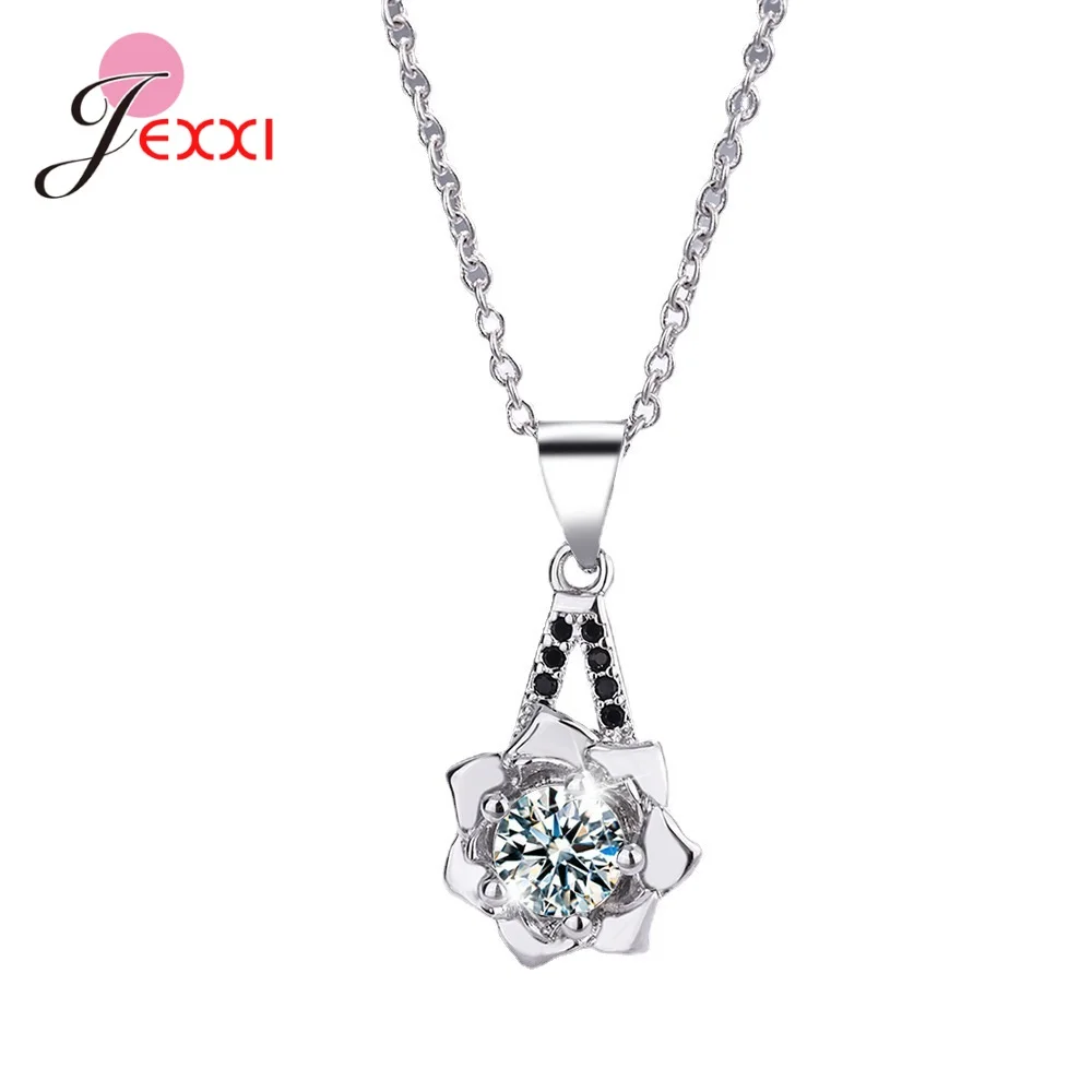 Collares De aguja De Plata 925, colgantes De diseño De girasol De circonita De cristal, joyería, Collar De Plata