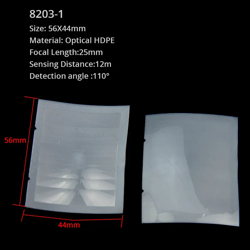 Imagem -05 - Pir Hdpe Indução Infravermelha do Corpo Humano Lente Fresnel Distância Focal Distância de Sensoriamento Distante Óptica 10 Pcs
