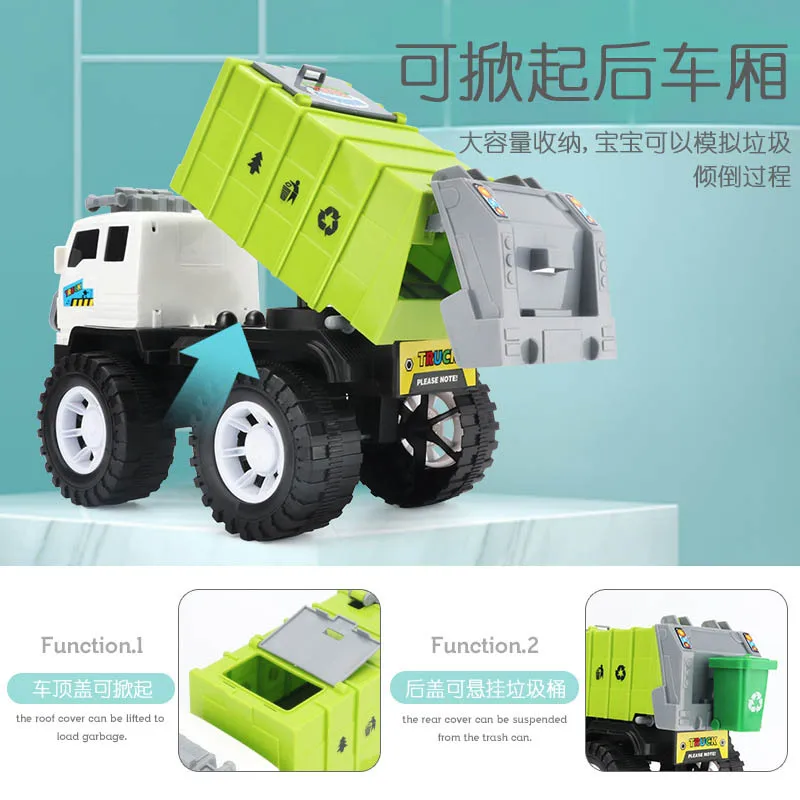 

Alloy Materials Handling Truck Garbage Cleaning Vehicle Model 1:24 Garbage Truck Sanitation Trucks Clean Car Toy Car Kid Gift