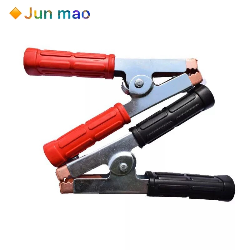 1/2 PCS NOW Non Slip Handle 500A Spring Loaded Crocodile Clip Welding Earth Clamp Red Black 500A