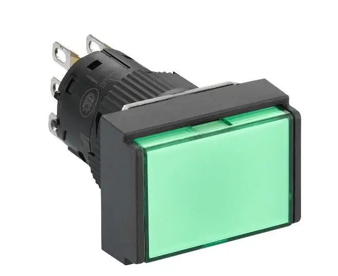 XB6EDW3B1F Rectangular green illuminated push-button Ø16- flush spring return- 24 V- 1CO