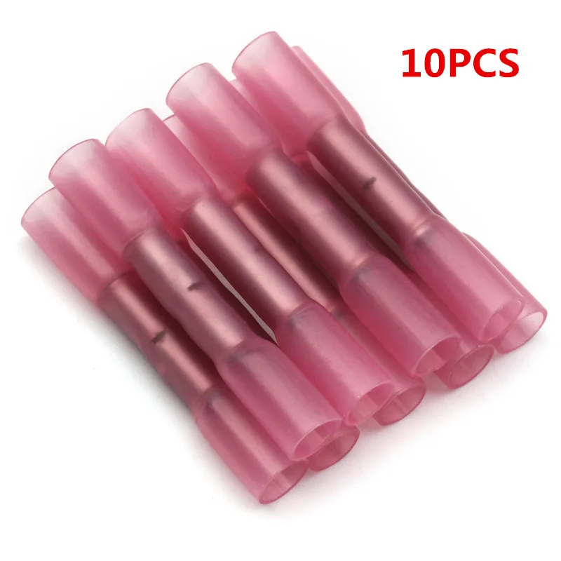 10/50/100pcs Insulated Electrical Crimp Terminal Waterproof Heat Shrink Butt Connectors Splice Wire Cable Crimp Terminals Kit