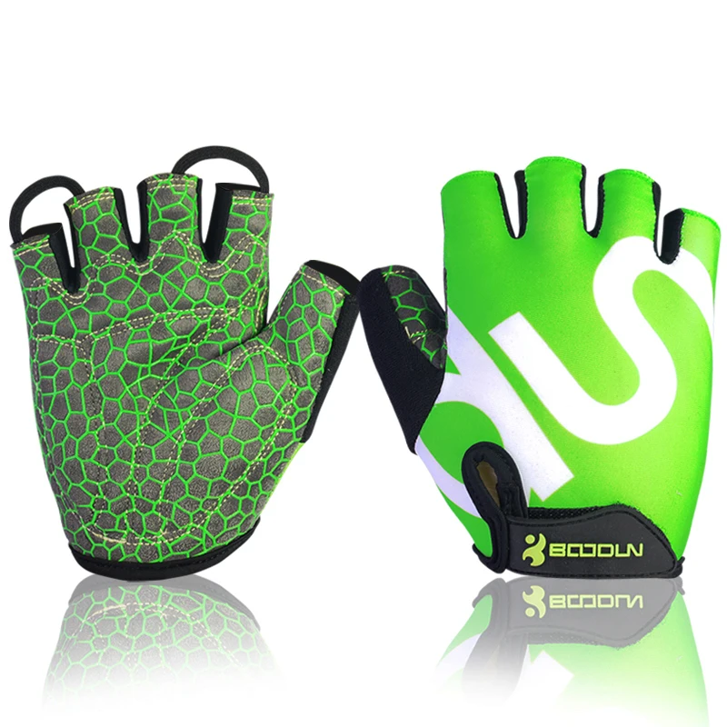 Boodun-MTB Bicycle Cycling Gloves, Half Finger, Fitness, Sports Silicone Gel, Anti-Slip, Breathable, Road Bike Gloves