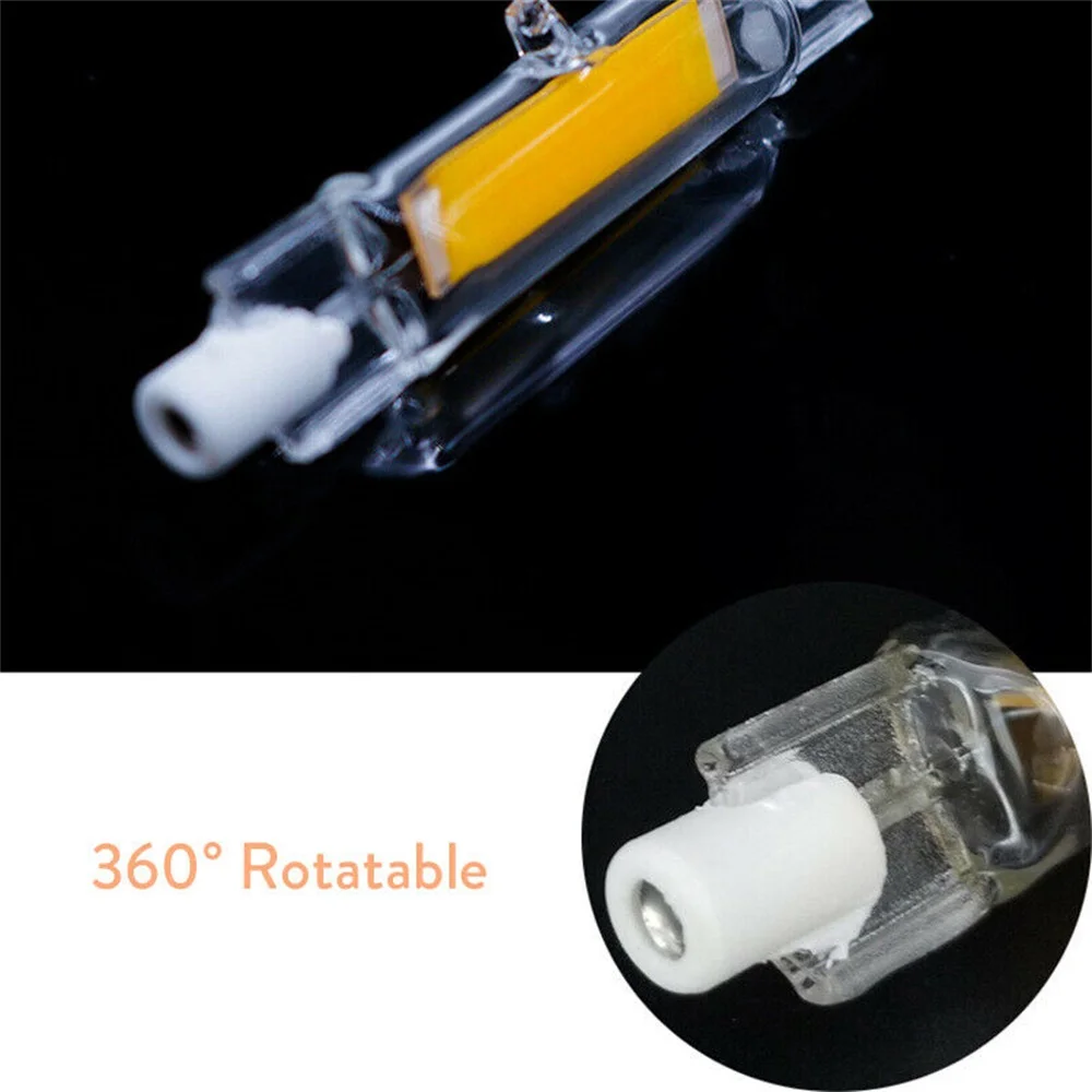 Dimmable R7S COB LED Floodlight Bulb Glass Tube Ceramic Base 78mm 118mm Cold Warm Neutral White J-Type 110V 220V Lamps