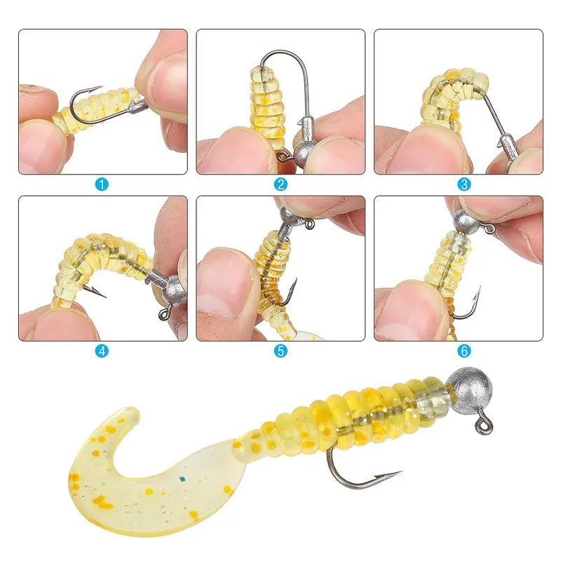 Anzuelo con cabeza plomada para pesca, bola redonda, accesorios para cebo suave, gancho Mustad 32627, 3/5/7/10/15g, lote de 5 pi