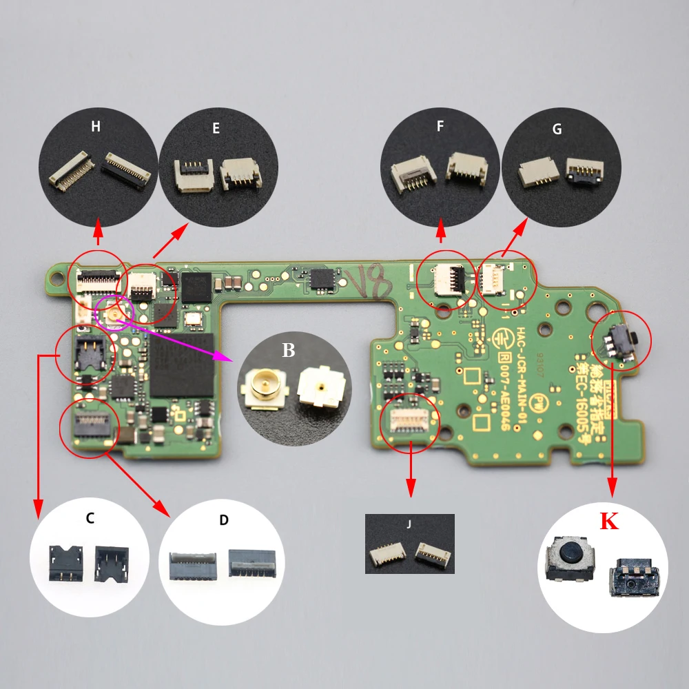 YuXi For Nintend NS Switch Console Motherboard to Touch LCD Display Screen Flex Cable Clip Ribbon Connector Socket