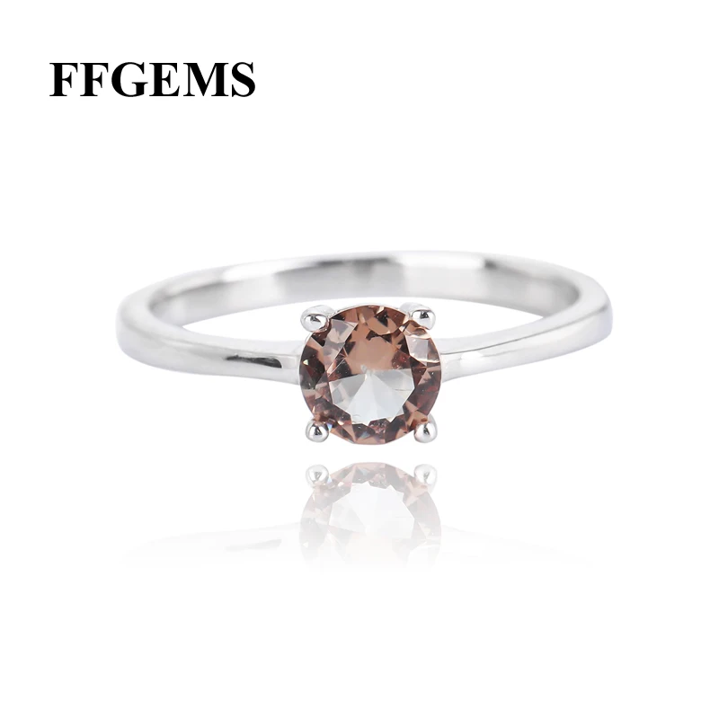 FFGems Simple Zultanite Rings Genuine 925 Sterling Silver  Created Diaspore Color Change for Women Wedding  Party Fine Jewelry