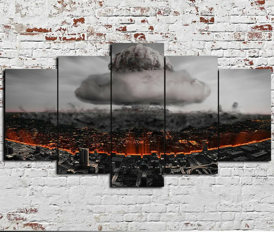 5 Pcs Nuclear Destroy Civilization Posters HD Canvas Wall Art Pictures Decoration Living Room Accessories Home Decor Paintings