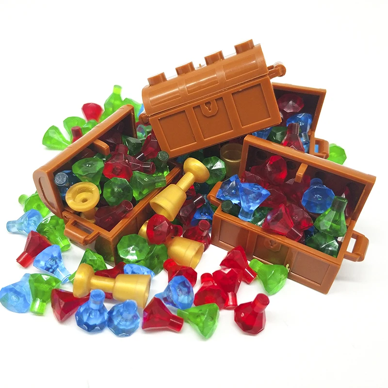 Pirates of the Caribbean City Parts Building Blocks Treasure Diamond Gem Stone Jewelry MOC Bricks Toys Compatible Friends C081