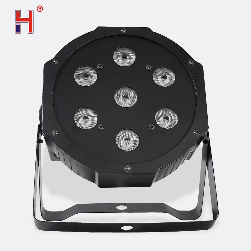 

HongYi LED Flat Par Lights 7x12W RGBW Stage Wash Light DMX512 Controller DJ Equipment Disco Night Club Show