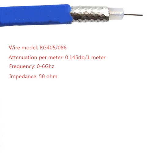 N BNC ชาย RG405 086 "RF Coaxial Jumper สายสีฟ้า