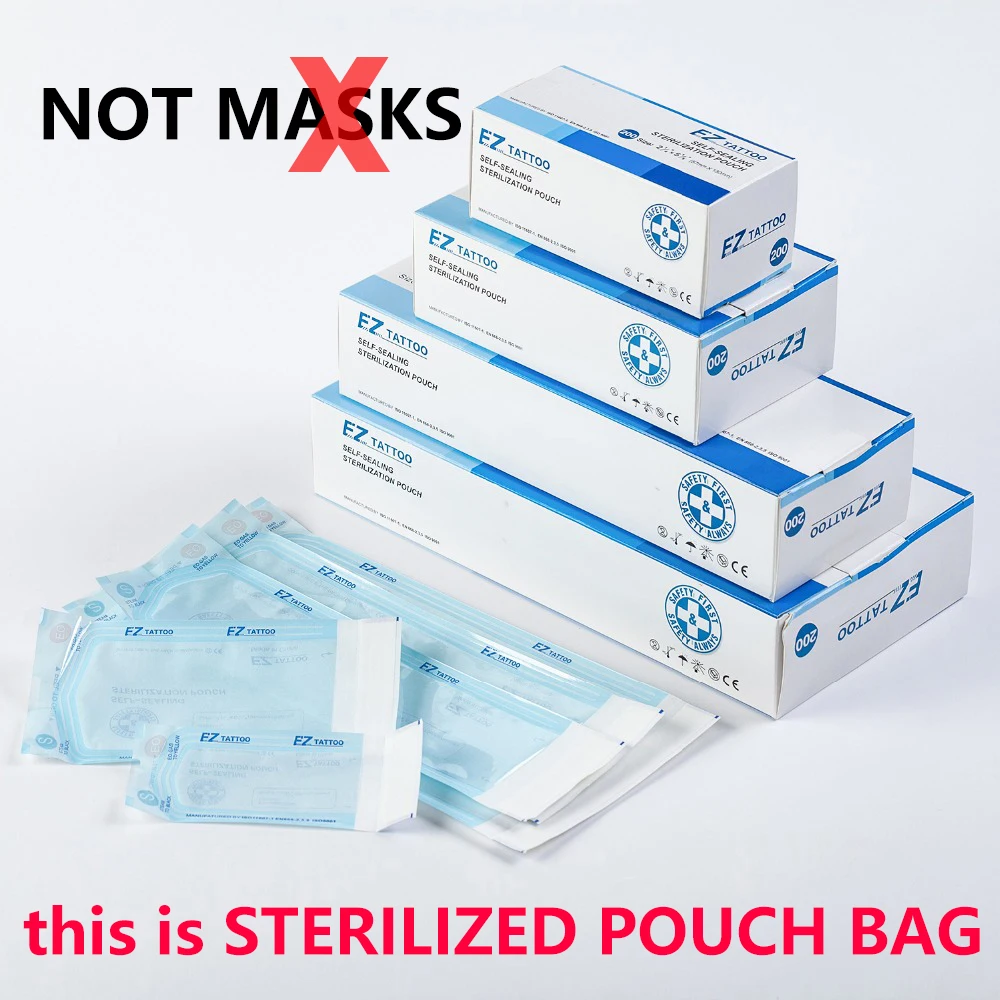 

200Pcs/box Disposable Sterilization EZ Sterilized Pouch Bags Puncture self-sealing bag Tattoo Accessories Tattoo Tools