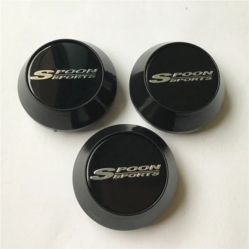 4Pcs 65mm For SPOON  Wheel Center Hub Caps Car Styling Cover 45mm Emblem Badge Logo Auto Rims Cover Accessories