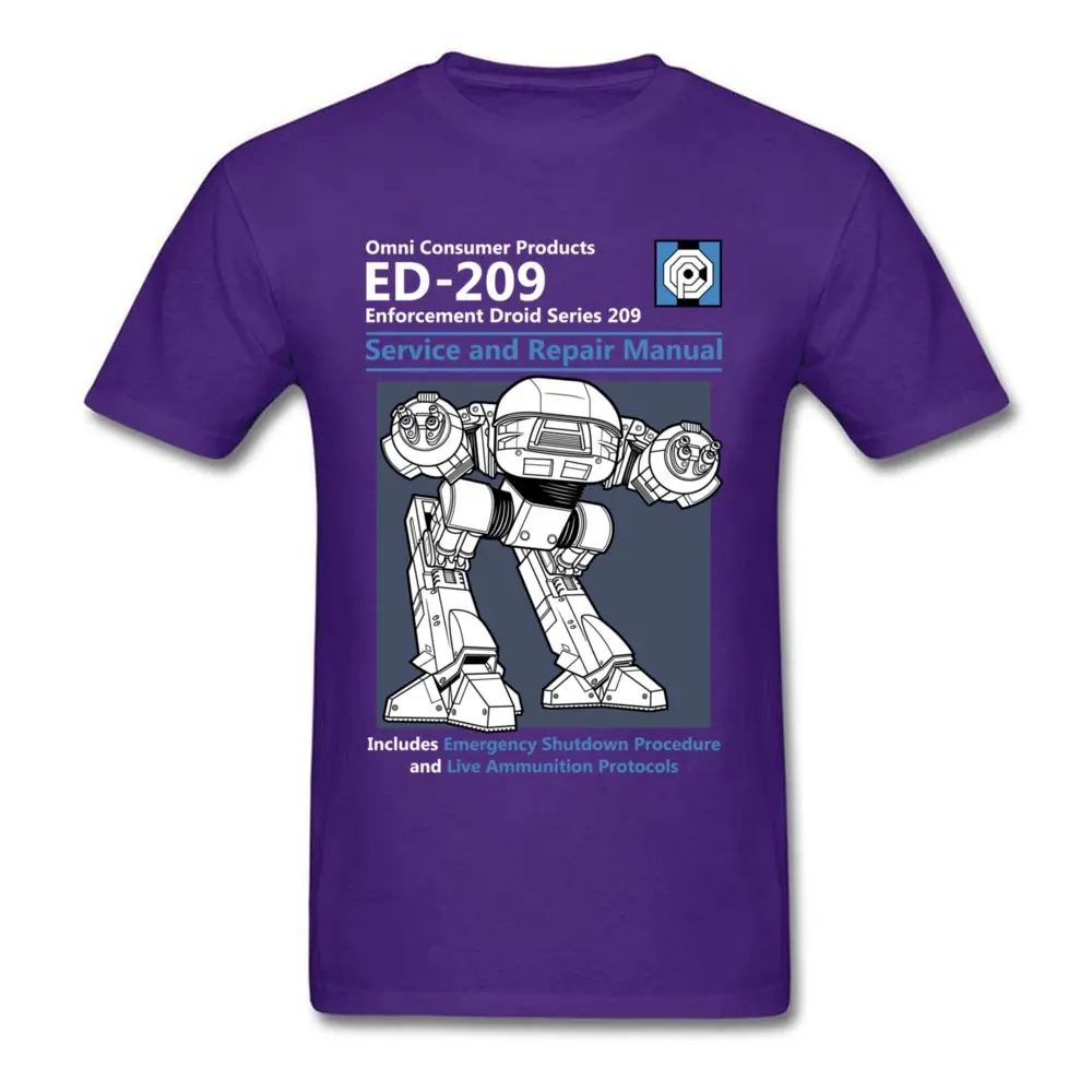 Blau Männer T Shirt Sommer Mode Casual T-shirt Druck Roboter ED 209 männer Top Qualität Volle Baumwolle Kleidung Herren t Shirt