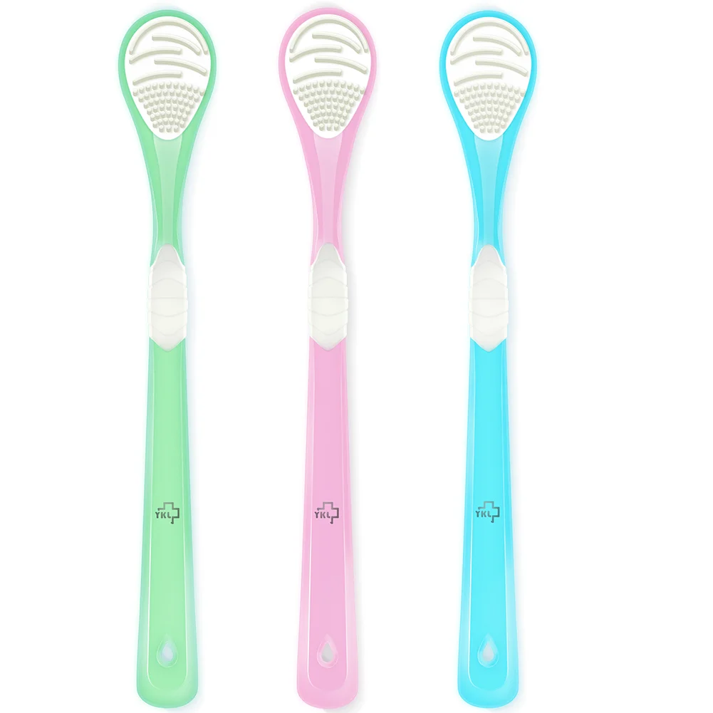 2021 NEW Double Sided Tongue Cleaner Brush For  Cleaning Oral Care Tool Silicone  Scraper Toothbrush Fresh Breath