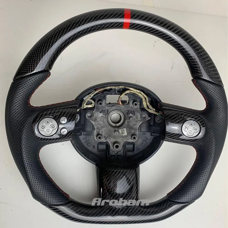 Customized Carbon Fiber Steering Wheel With Leather High Quality Sport Style For Mini Cooper S R55 R56 R58 R57 R60 R61 R59