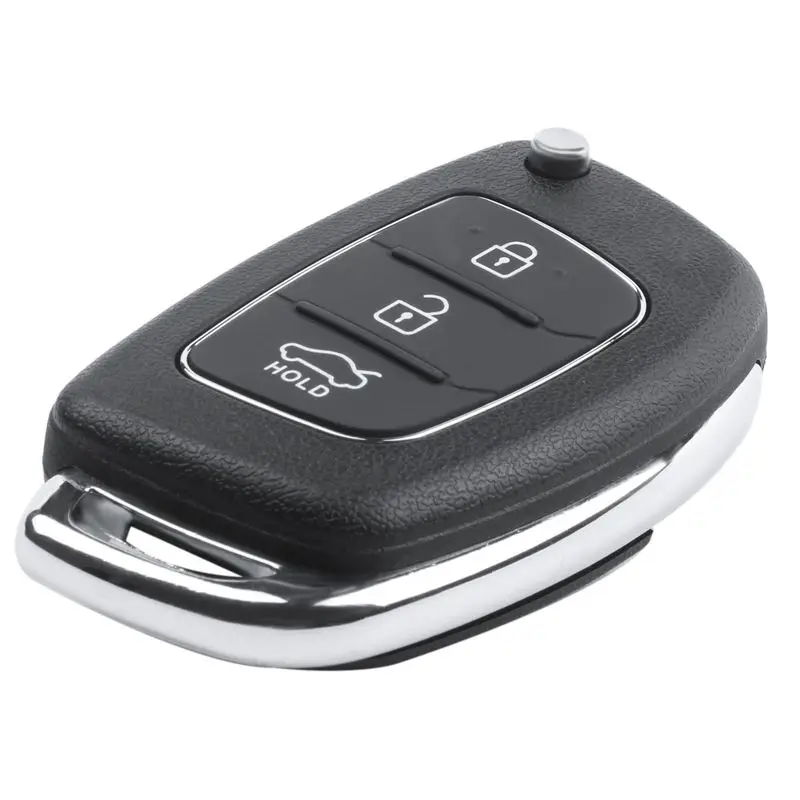 Flip Key Shell fit for HYUNDAI ix45 Santa Fe Remote Key Case Fob 3-Button Black