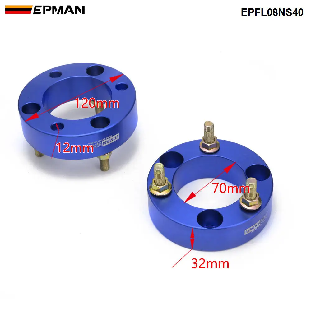 EPMAN Aluminum Front Strut Spacer Suspension Lift Spacers Kit a Pair For Nissan Np300 NAVARA D40 D23 EPFL08NS40