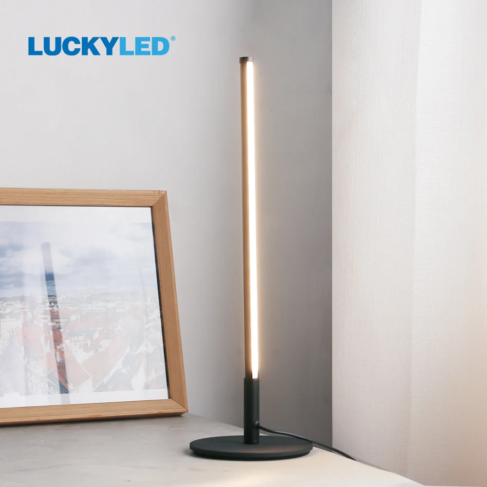 LUCKYLED Led Table Lamp DimmableAC85-265V Line Vertical Desk Lamp Normal Switch Standing Light with EU plug for Bedroom Decora