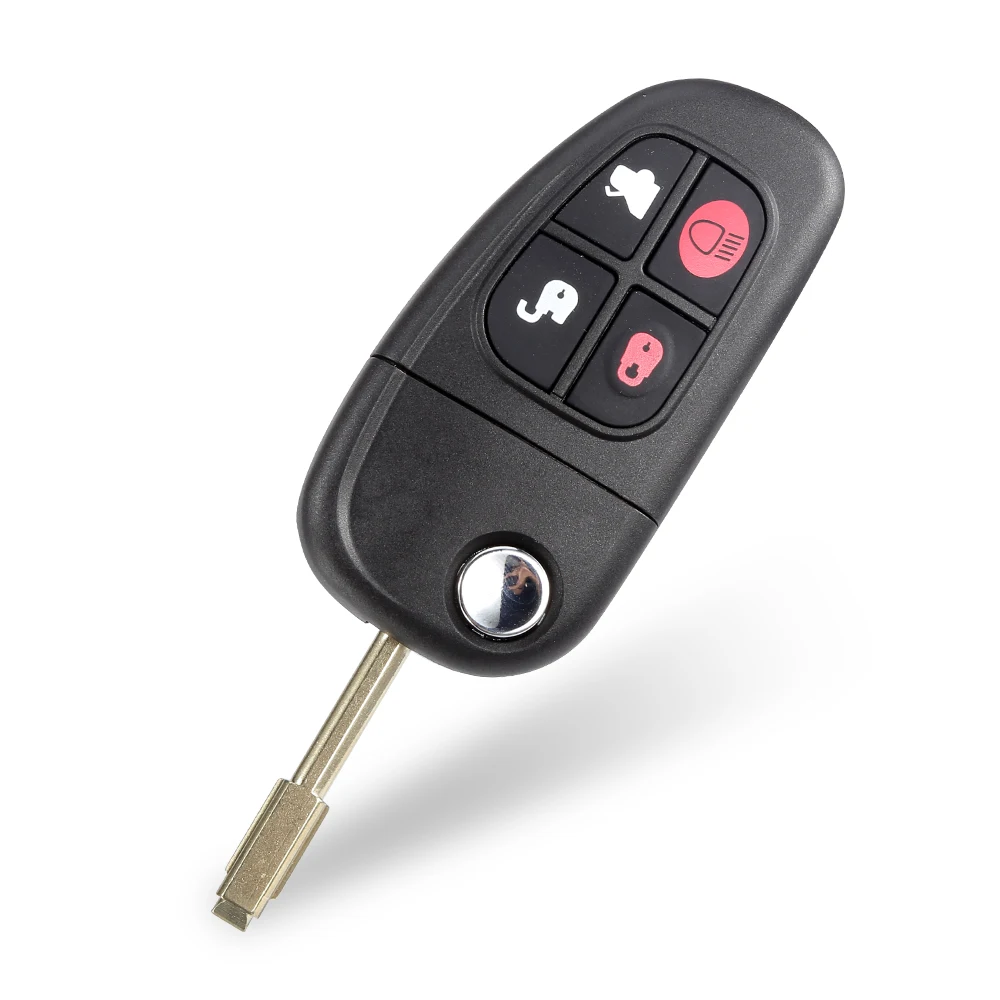 WhatsKey-Remplacement de clé à distance de voiture pliable, lame non coupée, type X, type S, XJ, XJR, 4 boutons, puce 4D60, 315 MHz, 433MHz, FO21