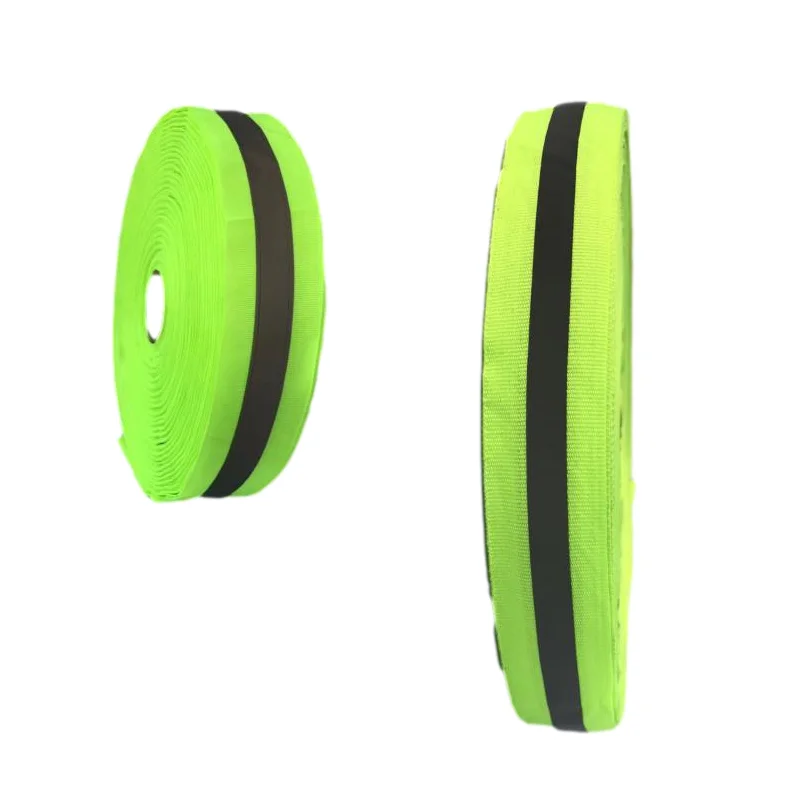 High Visibility Bags Traffic Fire Clothing Reflector Material Auxiliary Fluorescent Green Reflective Warning Safety Ribbon