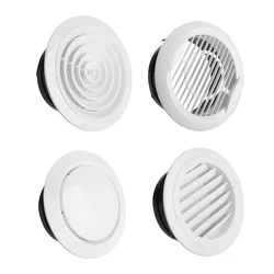 Adjustable air ventilation cover round ducting ceiling wall hole abs air vent grille louver kitchen bath air outlet