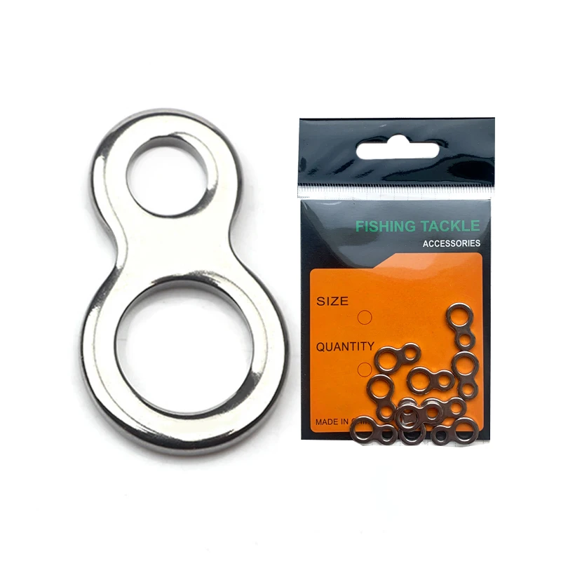 TEASER 10pcs Type 8 Seamless Stainless Steel Fishing Split Rings Lure Solid Ring Loops Jig Bait Heavy Duty Connectors Tackle