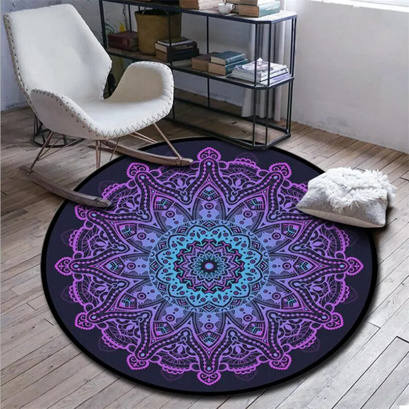 Bohemian Psychedelic Carpet Square Anti-Skid Area Floor Mat 3D Rug Non-slip Mat Dining Room Living Room Soft Bedroom Carpet 04