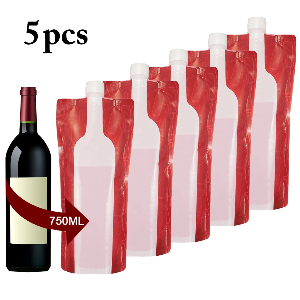 Wine Bag Unbreakable Flask Travel Gear Bag Plastic Wine Bottle Pouch Hip Flask Liquid Proof Supplies For BBQ Travel Wine Bottle