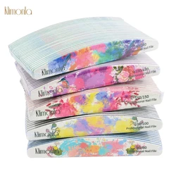 3/5/10pcs lot Professional Nail File Flower Printed Graffiti Half Moon Lime Nail Care Tools For Manicure 80/100/150/180/240 Grit