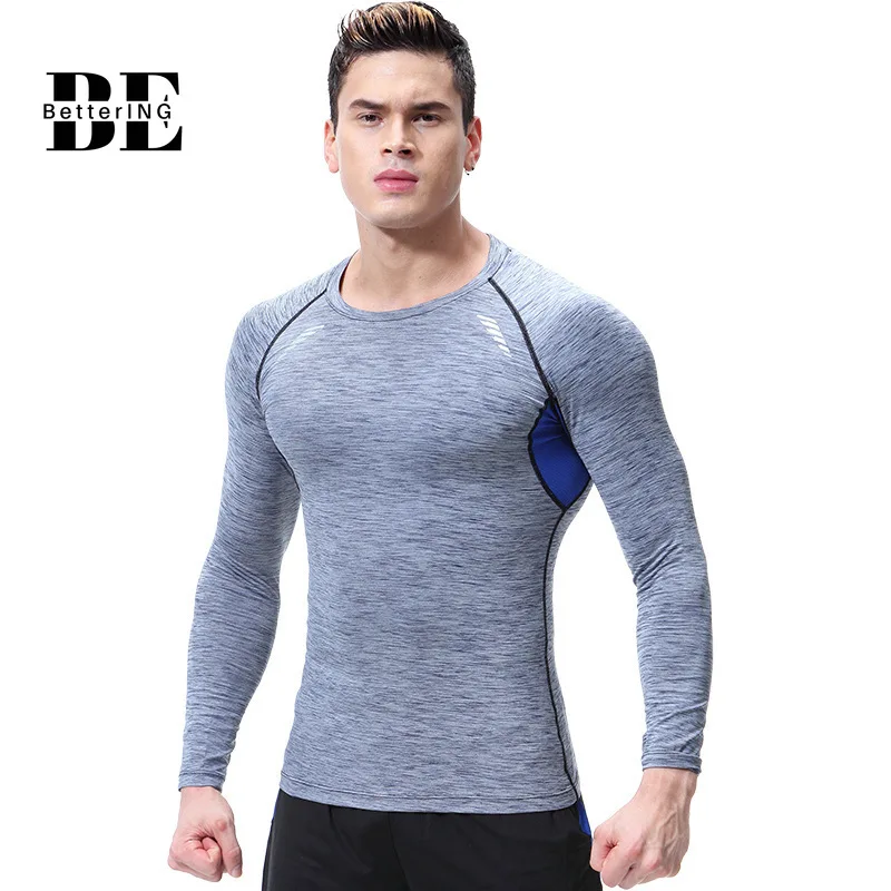 

2021 Men's New Long-sleeve Sportswear Men's Elastic Quick-drying Tights Outdoor Sweat Basketball Running Fitness Clothing