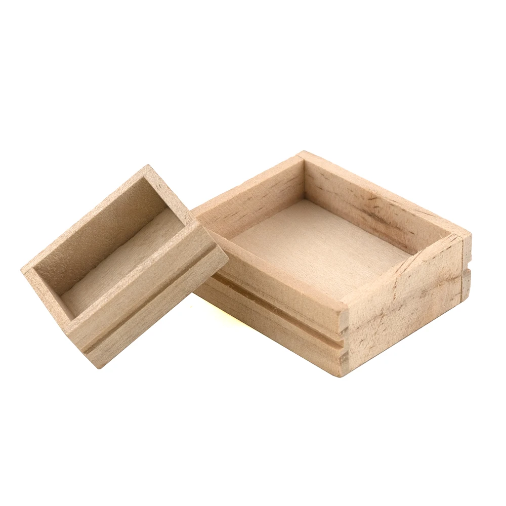 1/12 puppenhaus Miniatur Zubehör Mini Holz Box Simulation Lagerung Box Modell Spielzeug für Puppe Haus Dekoration