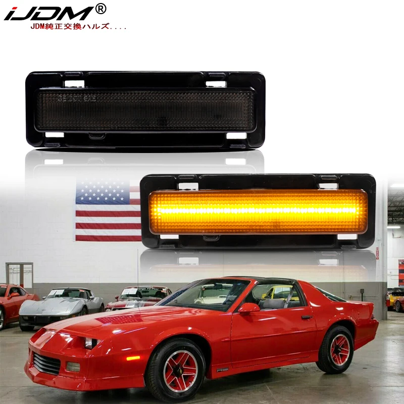 2Pcs LED Front Side Marker Lamp Light OEM For 1985 1986 1987 1988 1989 1990 1991 1992 Chevy Camaro Pontiac Firebird 1985-1992