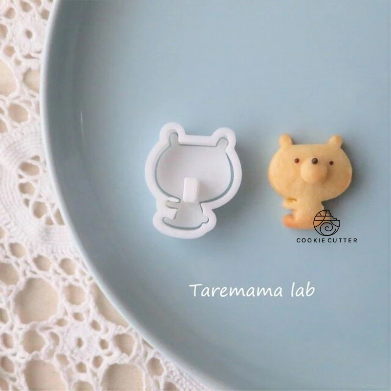 Bunny And Bear Series Biscuit Mold 3D Rabbit Shape Mold Cartoon Cookie Press Mold Handmade Dessert Cake Decoration Baking Tools