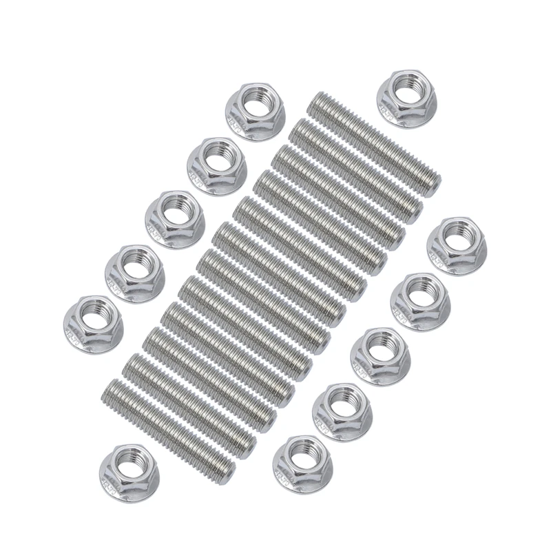 Exhaust Manifold Stainless Stud Serrated Flange Nuts Kit for 1989 - 2019 5.9l & 6.7l Cummins Turbo Diesel