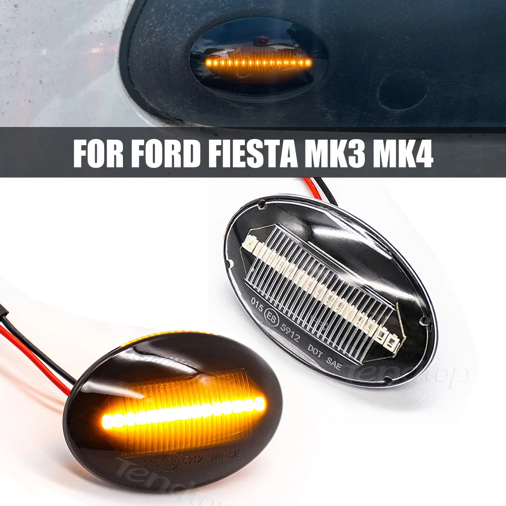 2Pcs Dynamic Blinkers LED Side Marker Light Turn Signal Lamp For Ford Fiesta III IV MK3 MK4 KA Mondeo I Transit Tourneo