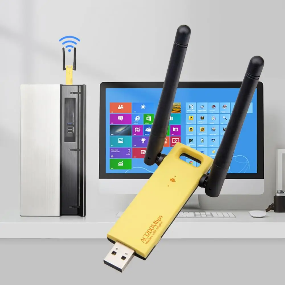 Mini Realtek 8812AU Wireless Dual Band 2.4GHz USB 3.0 WiFi Ethernet Adapter Dongle With Antenna for Windows XP/Vista/7/8/10