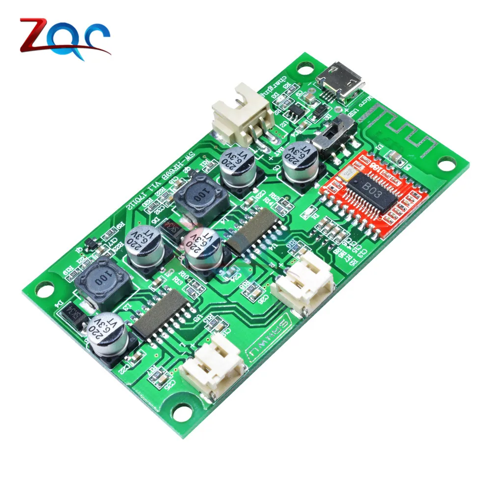 Imagem -03 - Placa do Amplificador de Potência Bluetooth com Gerenciamento de Carga Bateria de Lítio 2x6w dc 5v 3.7v Hf69b 4o 6o 8o