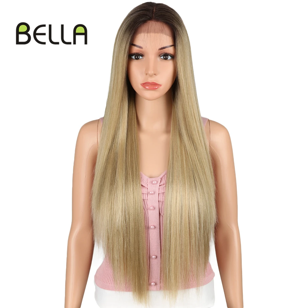 

Bella Blonde Lace Front Wig Synthetic Straight Hair 30 inch Syntheitc Lace Front Wig Blonde Wigs For Black Women Cosplay Lolita