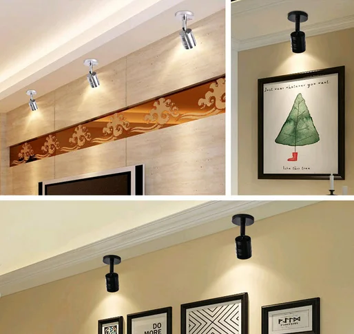 Mini holofote led para teto, luminária com lâmpadas led de 1w, 3w e 5w